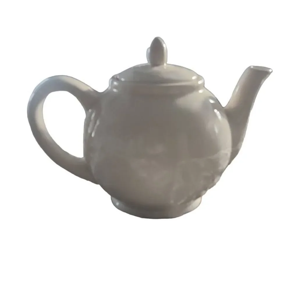 Rae Dunn Artisan Collection White Black Tea Pot